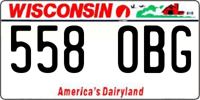 WI license plate 558OBG