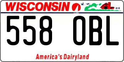 WI license plate 558OBL
