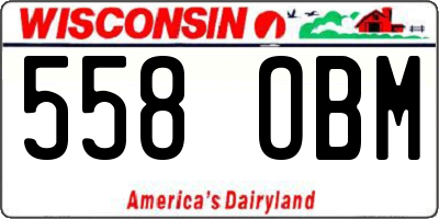 WI license plate 558OBM