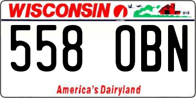 WI license plate 558OBN