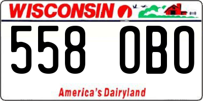 WI license plate 558OBO