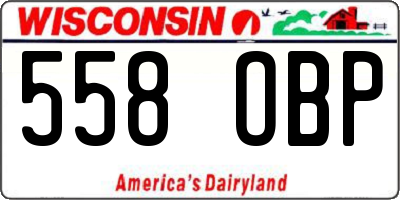 WI license plate 558OBP