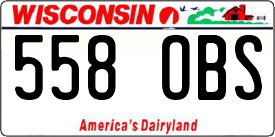 WI license plate 558OBS