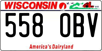 WI license plate 558OBV