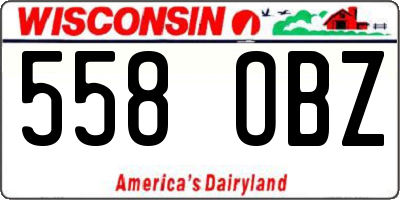 WI license plate 558OBZ
