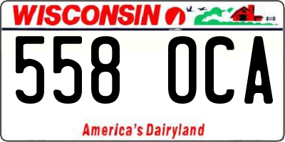 WI license plate 558OCA