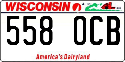 WI license plate 558OCB