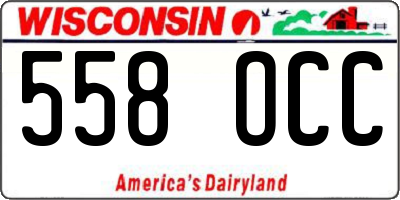 WI license plate 558OCC