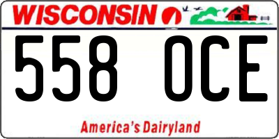 WI license plate 558OCE