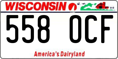 WI license plate 558OCF