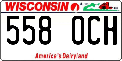 WI license plate 558OCH