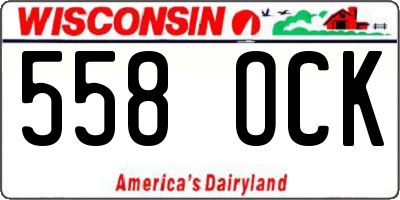 WI license plate 558OCK