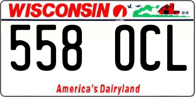 WI license plate 558OCL