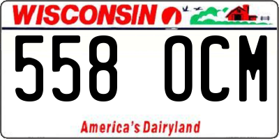 WI license plate 558OCM