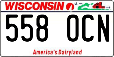 WI license plate 558OCN