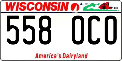 WI license plate 558OCO