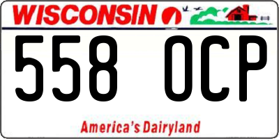 WI license plate 558OCP