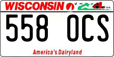 WI license plate 558OCS