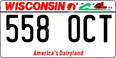 WI license plate 558OCT