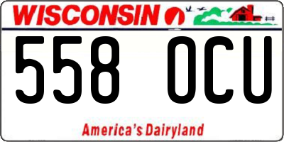 WI license plate 558OCU