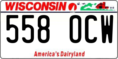 WI license plate 558OCW