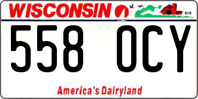 WI license plate 558OCY