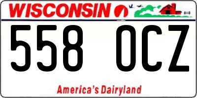 WI license plate 558OCZ
