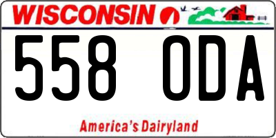 WI license plate 558ODA