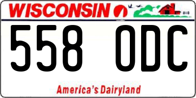WI license plate 558ODC