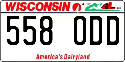 WI license plate 558ODD