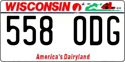 WI license plate 558ODG