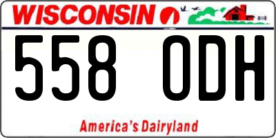 WI license plate 558ODH