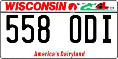 WI license plate 558ODI