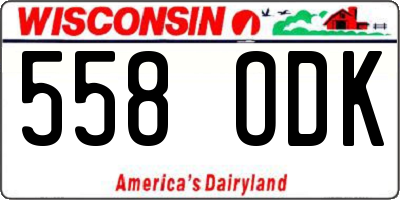 WI license plate 558ODK