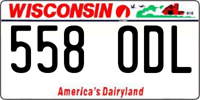 WI license plate 558ODL
