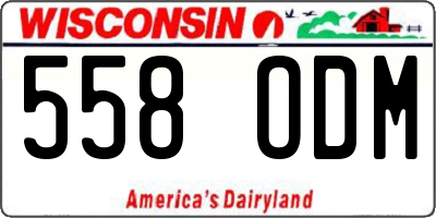 WI license plate 558ODM