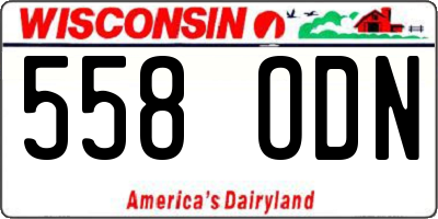 WI license plate 558ODN