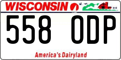 WI license plate 558ODP