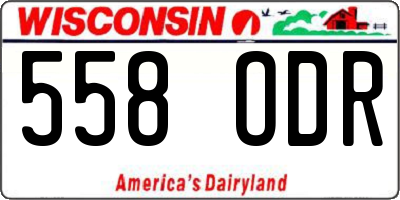 WI license plate 558ODR