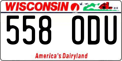 WI license plate 558ODU