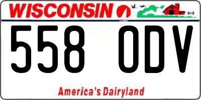 WI license plate 558ODV