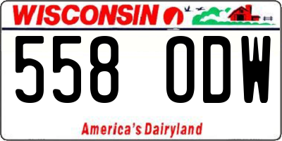 WI license plate 558ODW