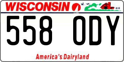 WI license plate 558ODY
