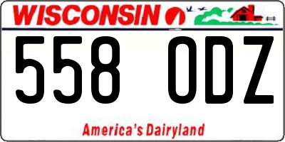 WI license plate 558ODZ