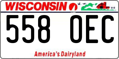 WI license plate 558OEC
