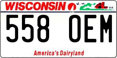 WI license plate 558OEM