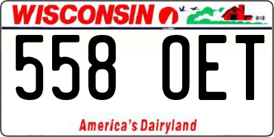 WI license plate 558OET