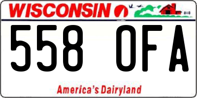 WI license plate 558OFA