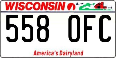 WI license plate 558OFC