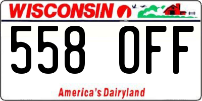 WI license plate 558OFF